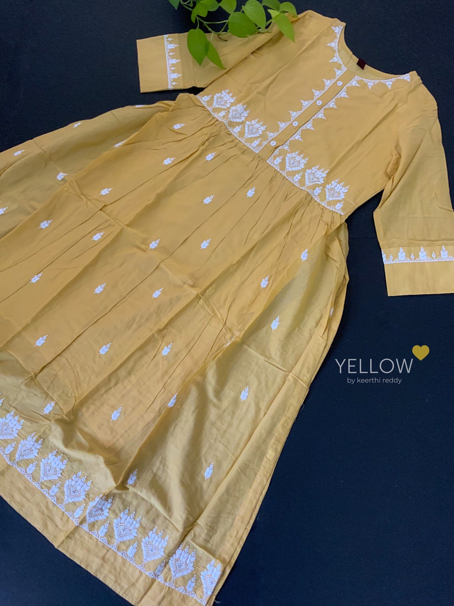 Mul mul kurti with thread work