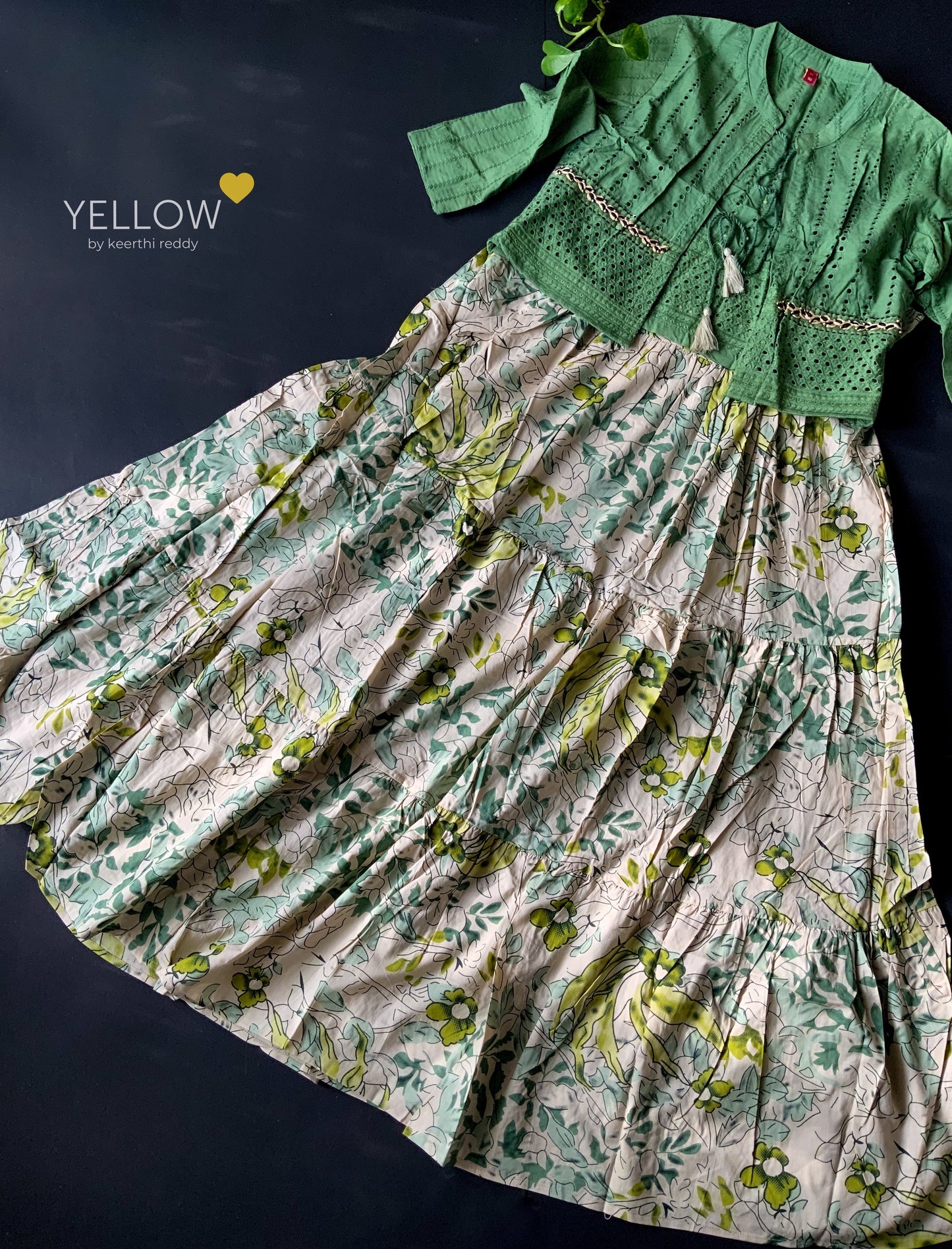 BLOCK PRINTED GOWN WITH JACKET