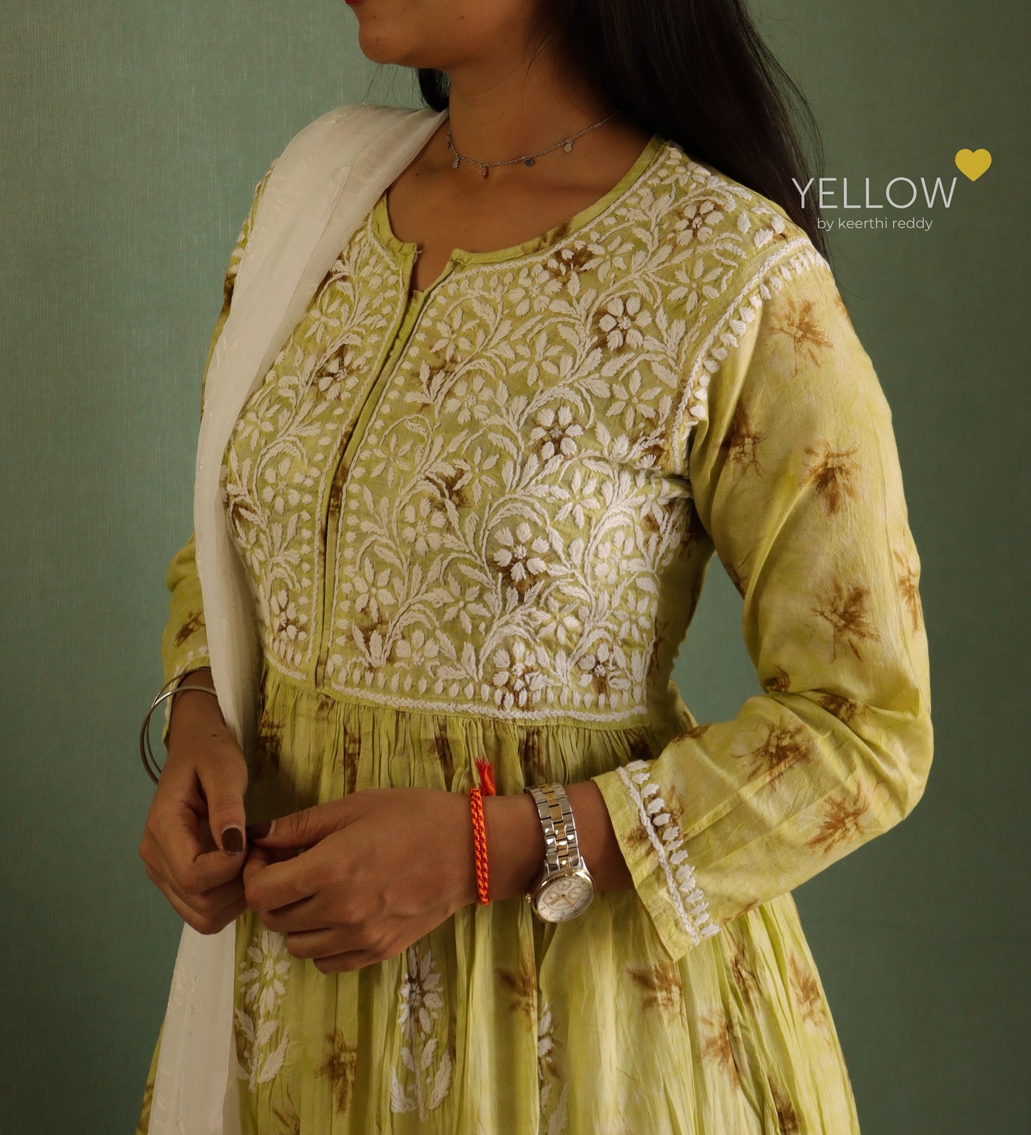 CHIKANKARI FLORAL KURTI