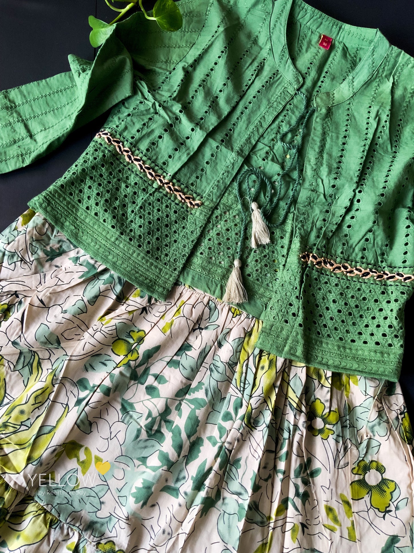 BLOCK PRINTED GOWN WITH JACKET