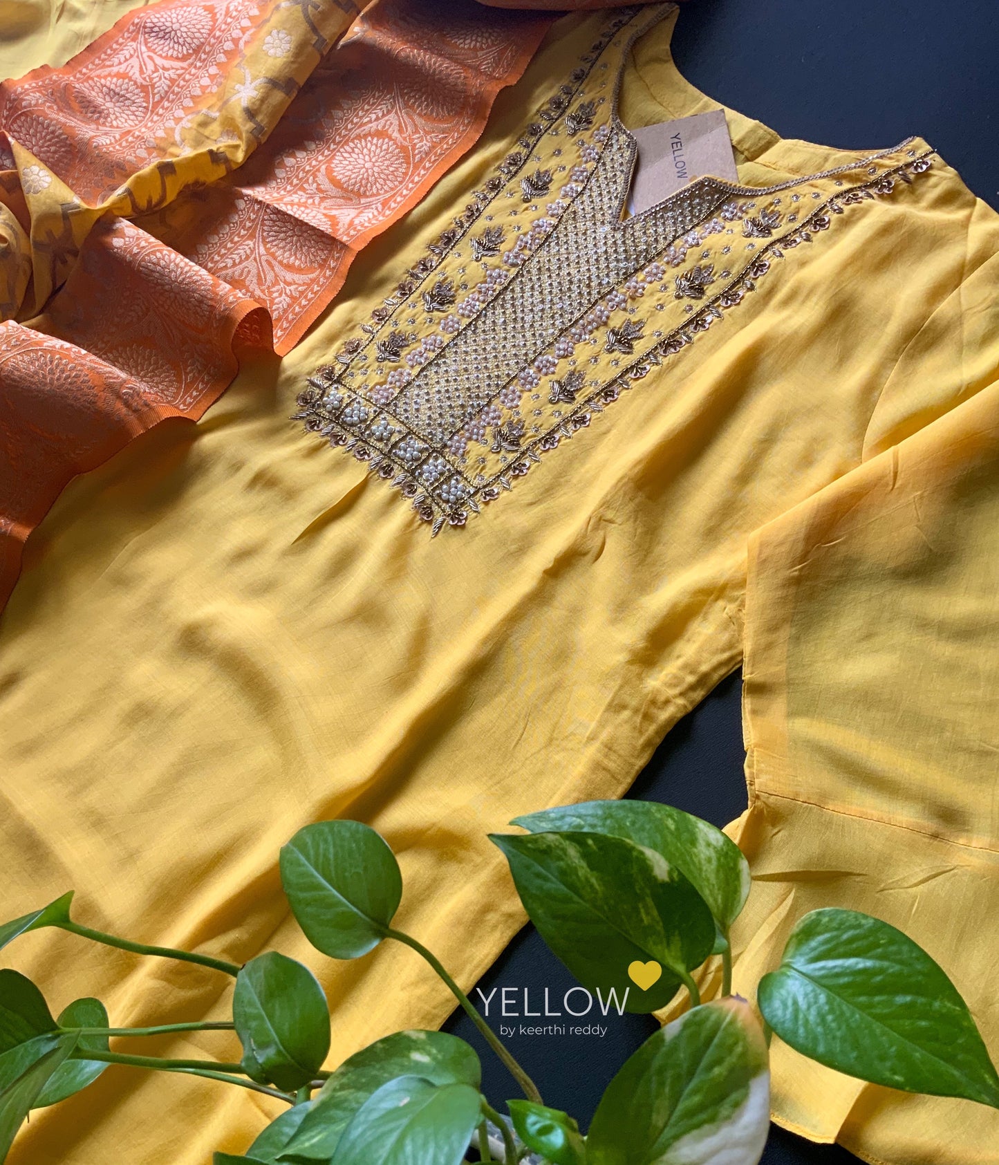MUSLIN KURTI WITH BANARAS DUPATTA
