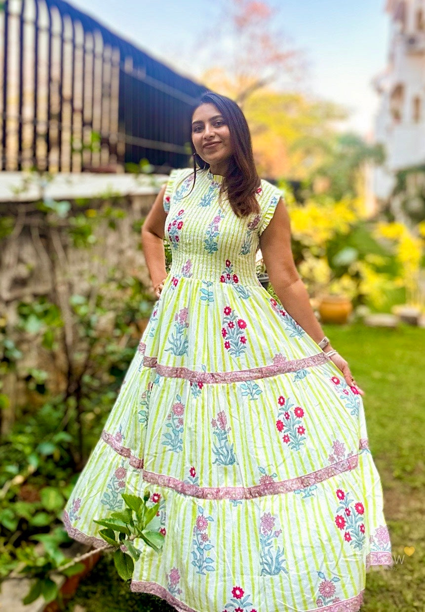 SMOCKED COTTON DRESS