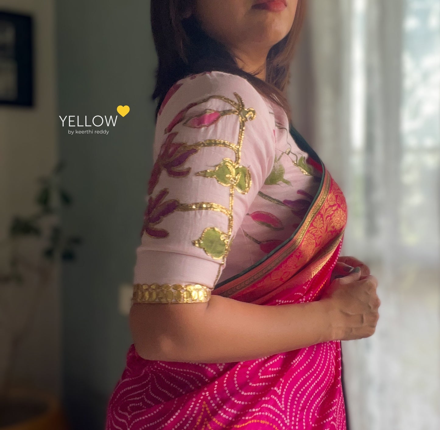 FLORAL HANDWORKED BLOUSE