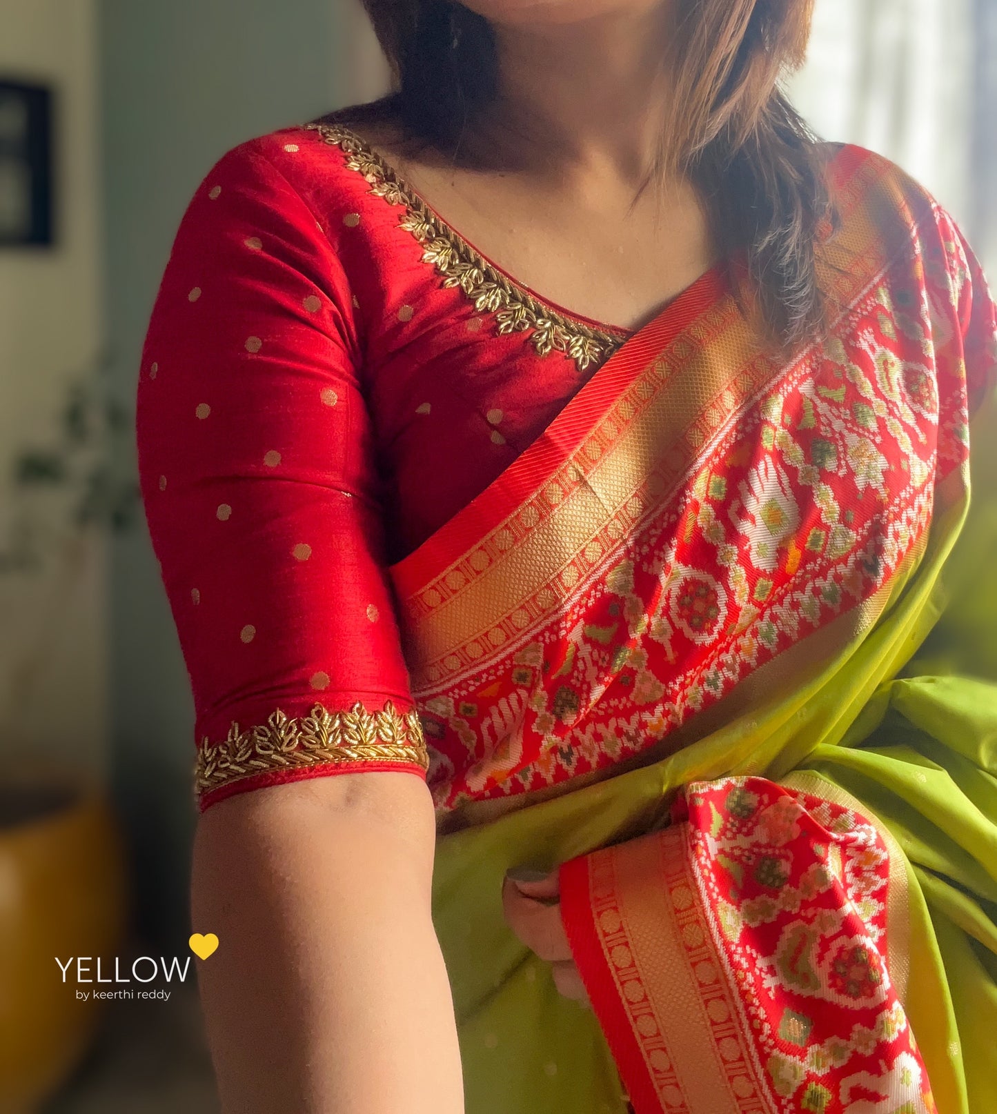 Rawsilk handworked blouse
