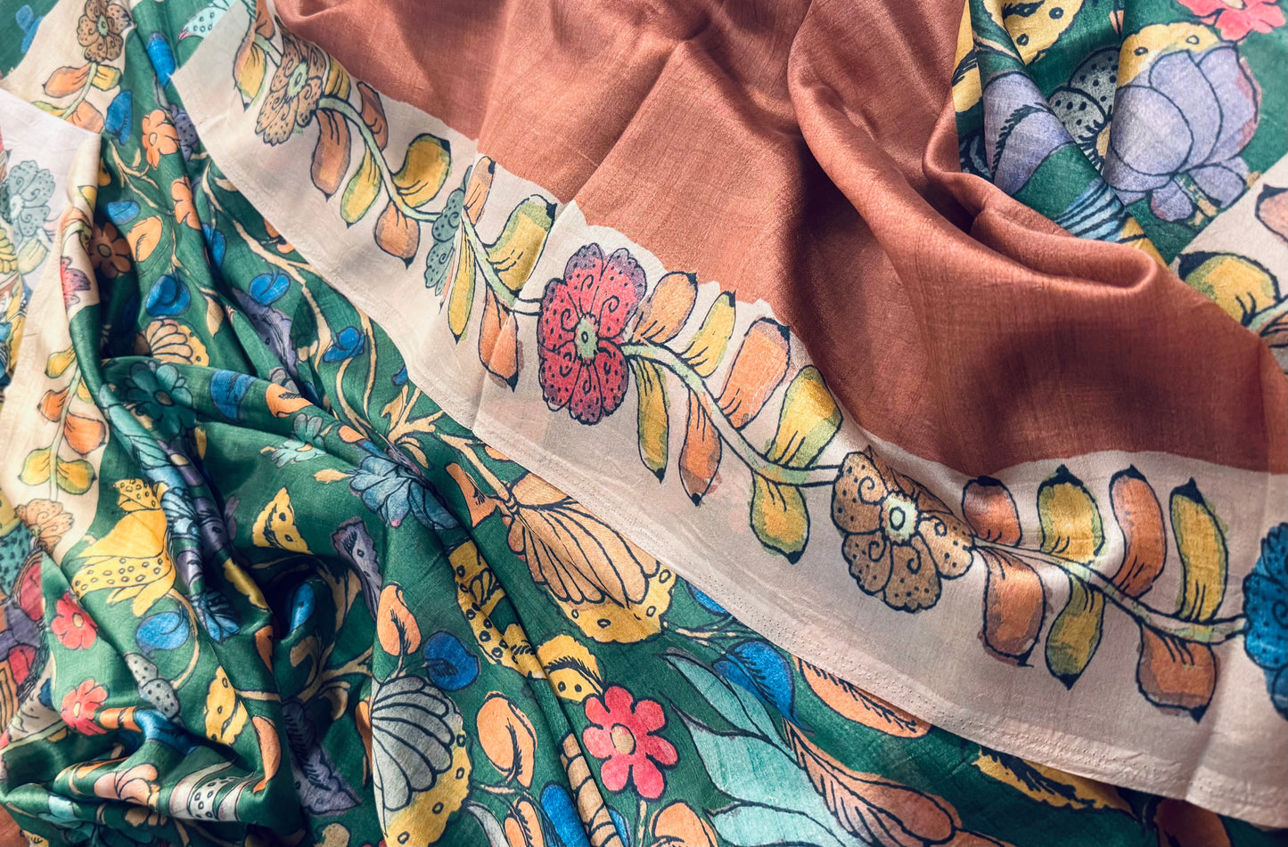 Green kalamkari Saree