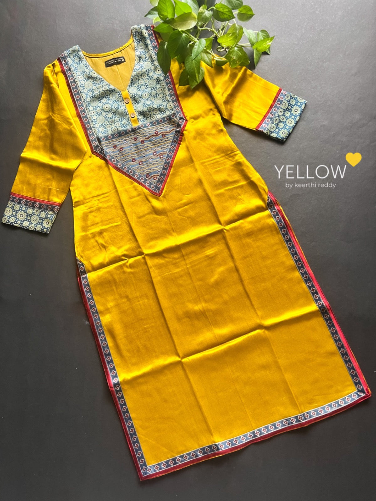 Ajrakh Mirror Work Kurti