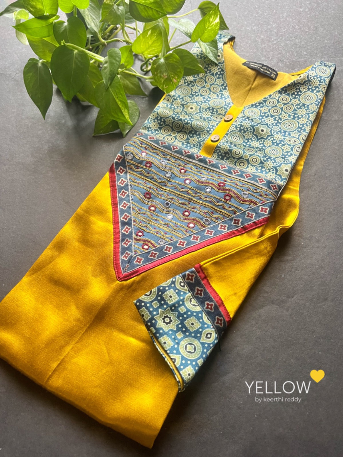 Ajrakh Mirror Work Kurti