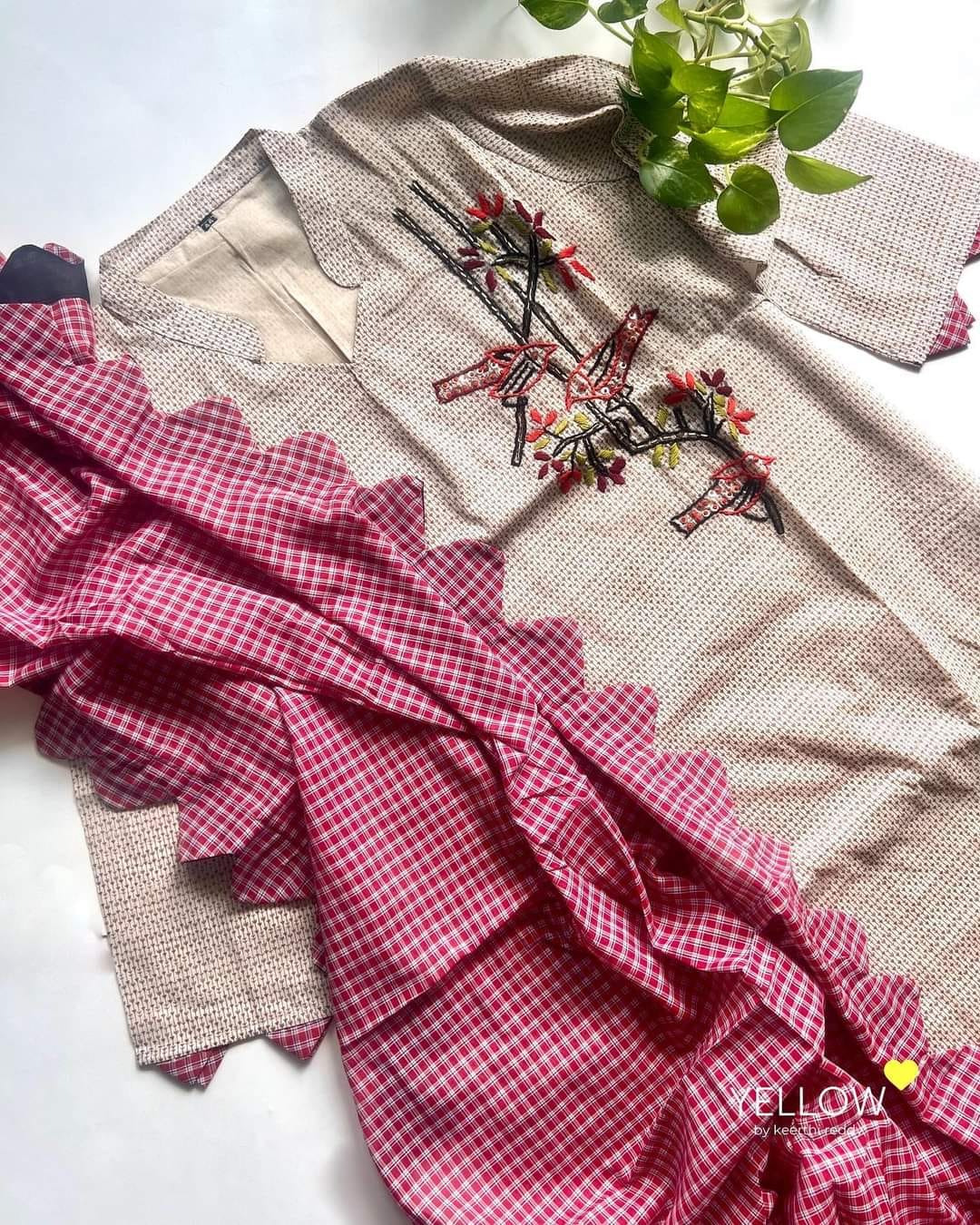 Cotton Kurti With Thread Embroidery