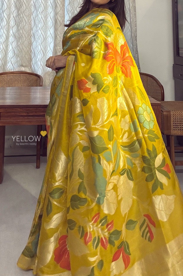 Moonga tussar floral saree