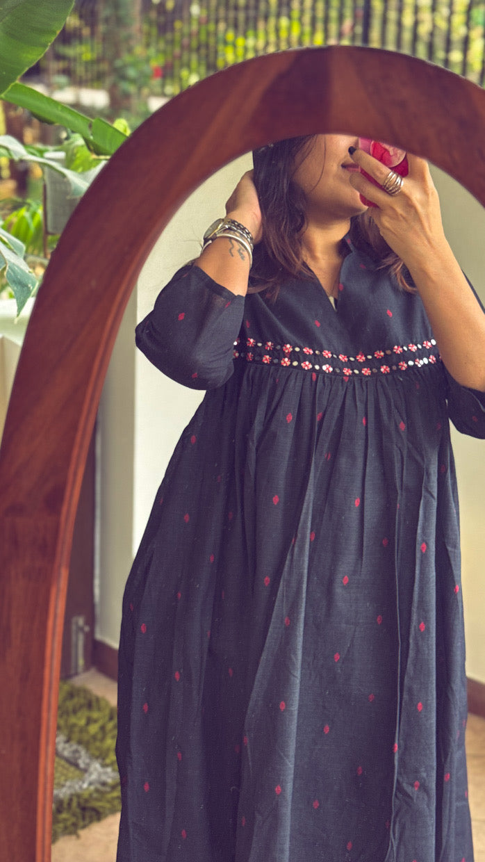 COTTON GATHERED DRESS