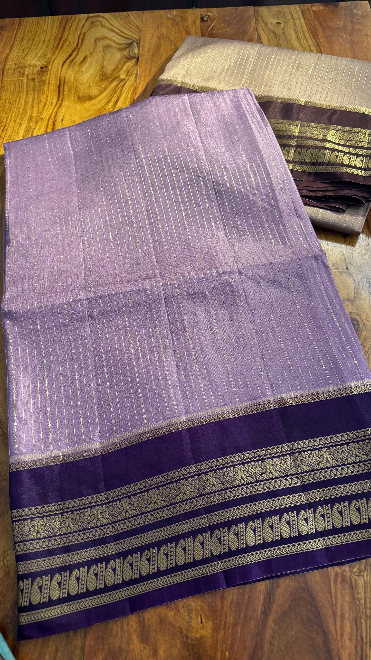 Zari stripes with traditional border