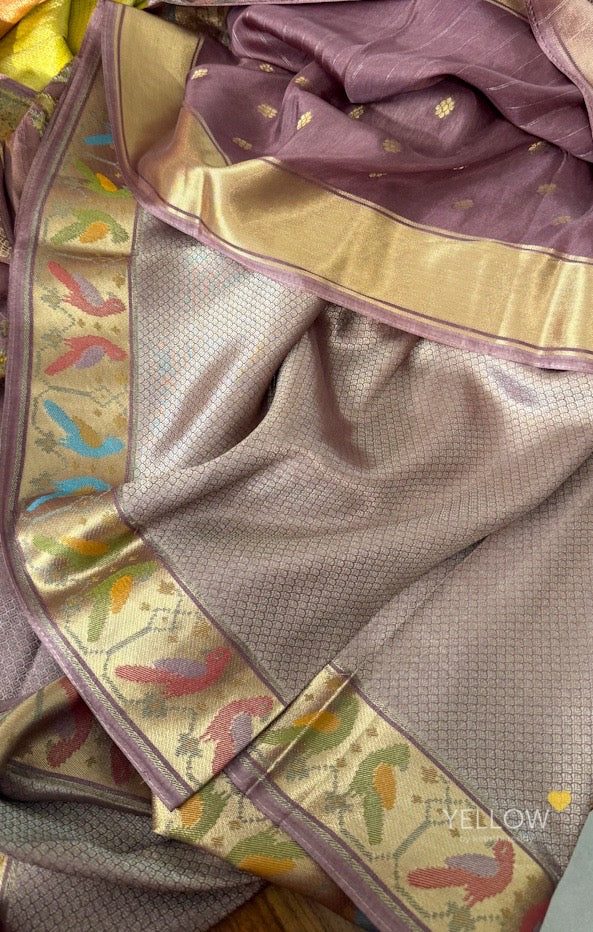 Banarasi weave with paithani borders