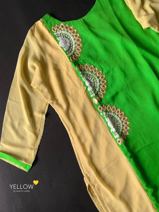 Georgette mirror work kurti