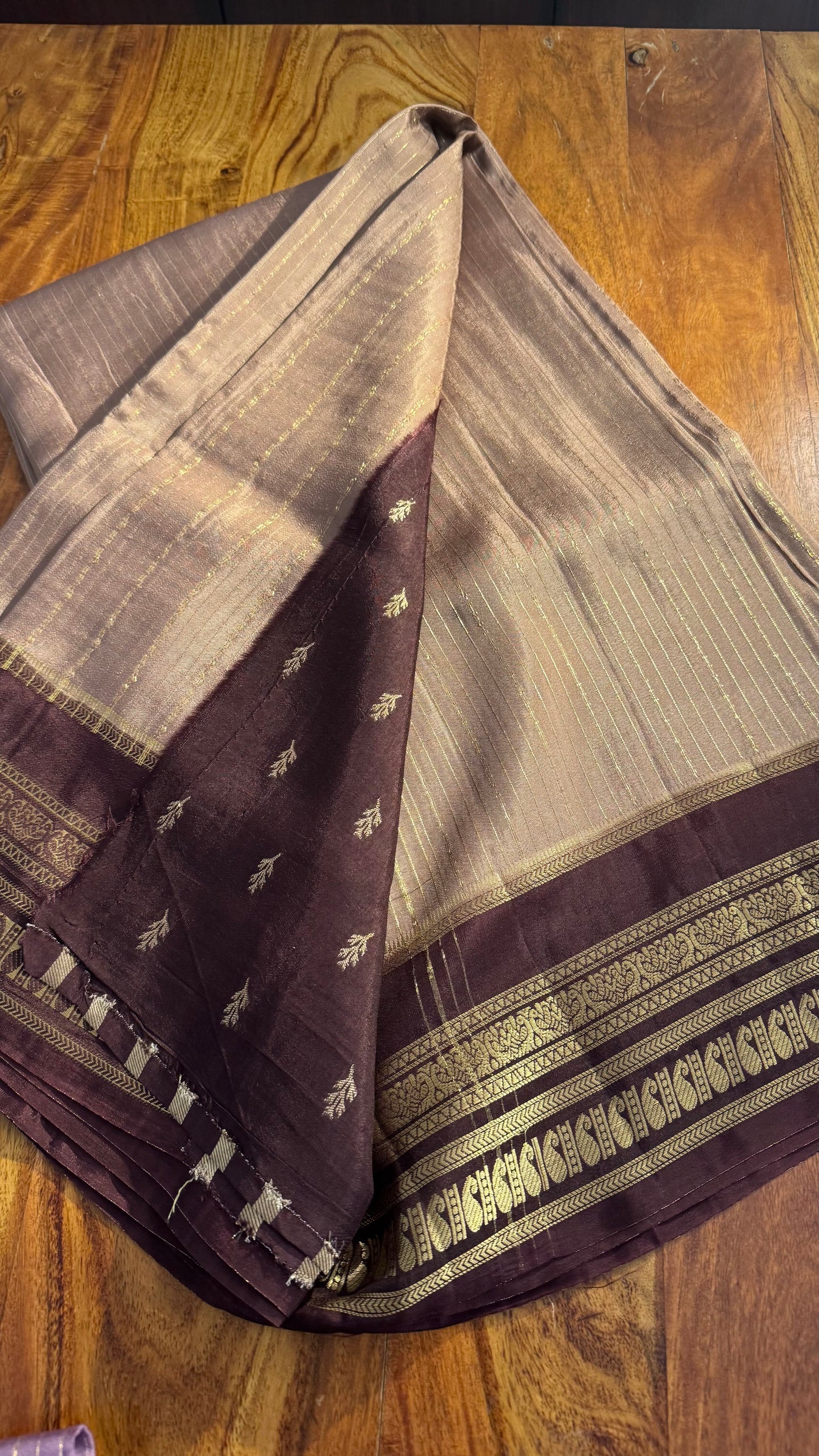 Zari stripes with traditional border