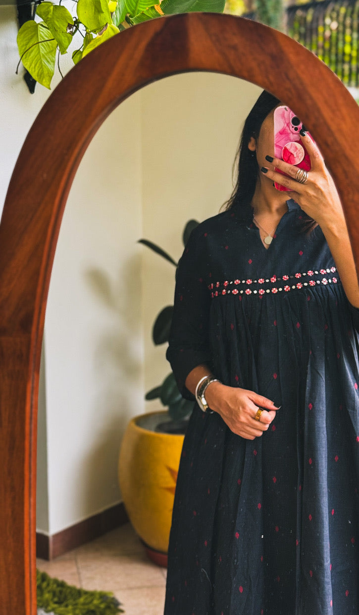 COTTON GATHERED DRESS
