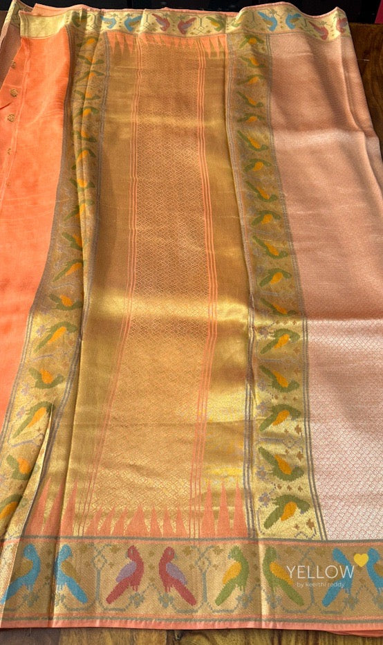 Banarasi weave with paithani borders