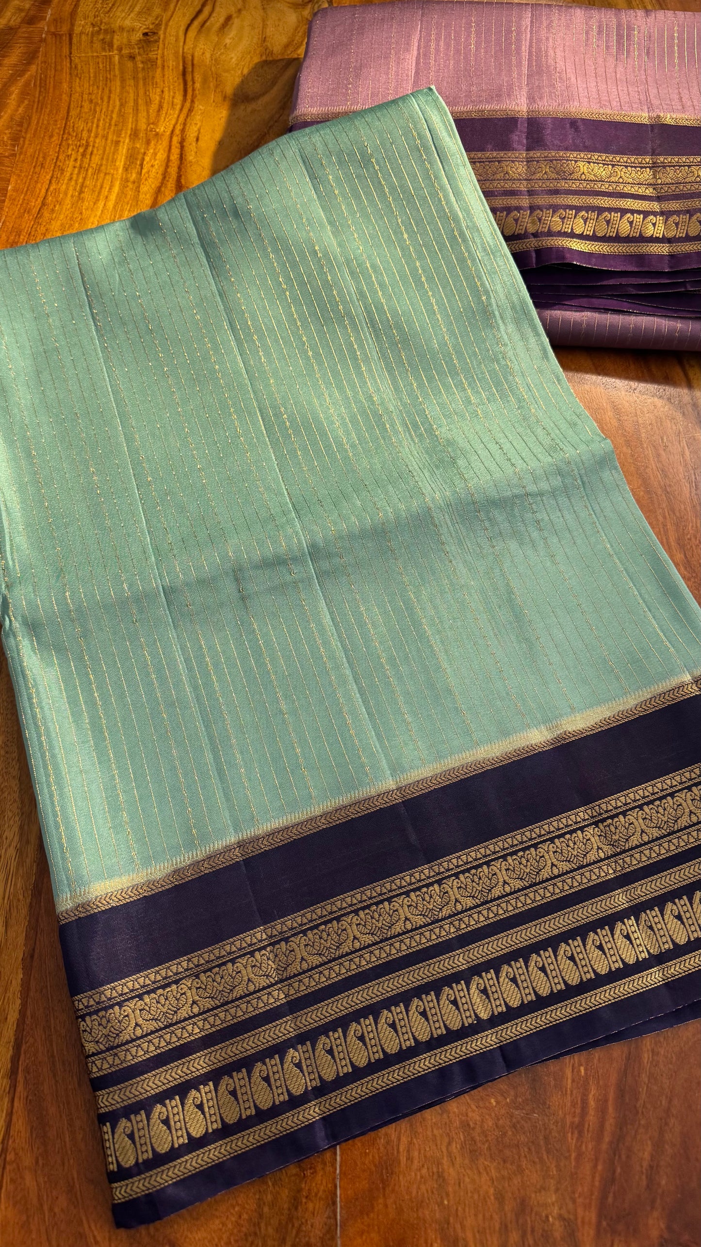 Zari stripes with traditional border