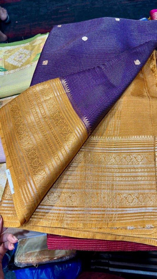 Vintage checks saree