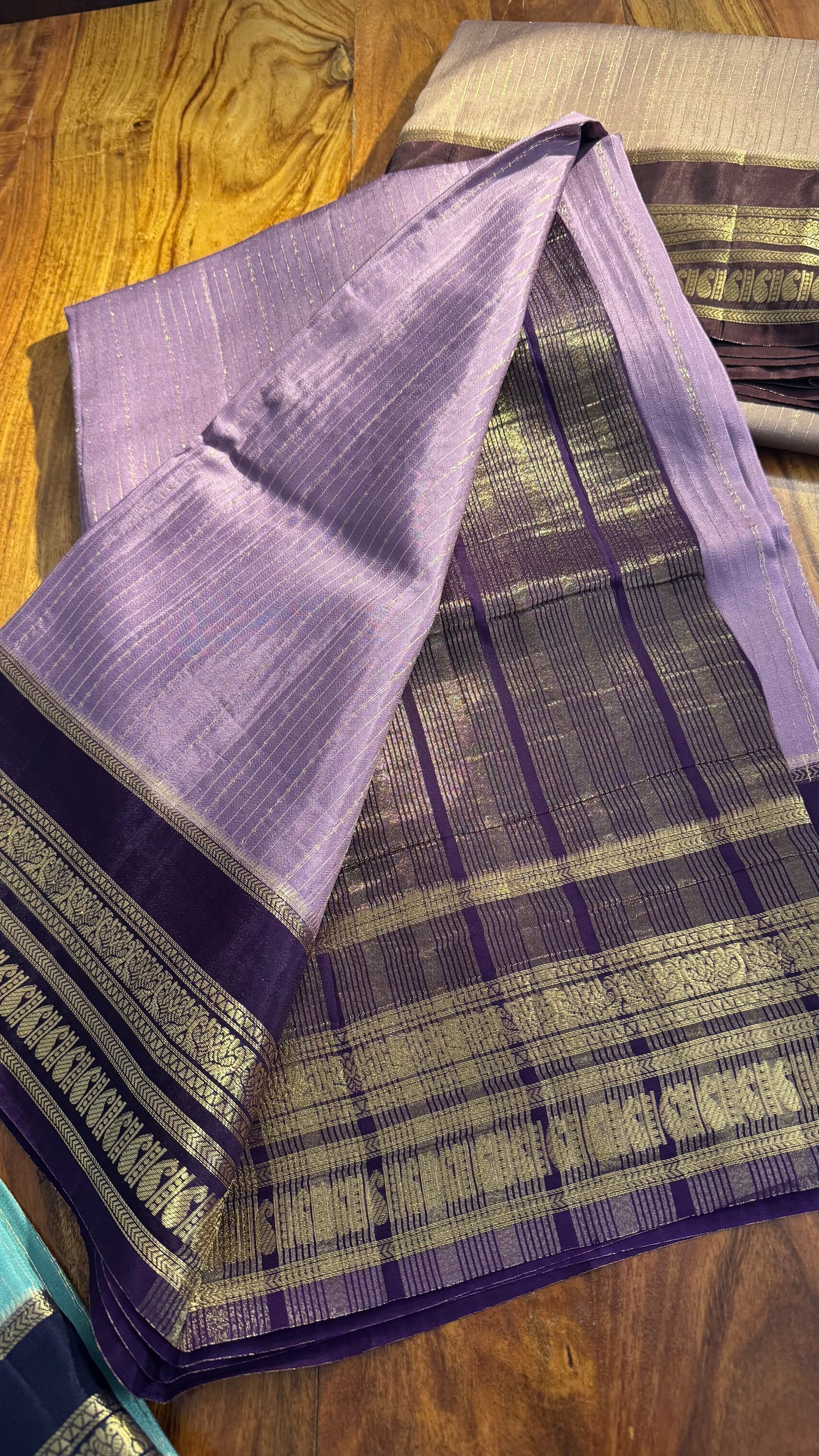 Zari stripes with traditional border
