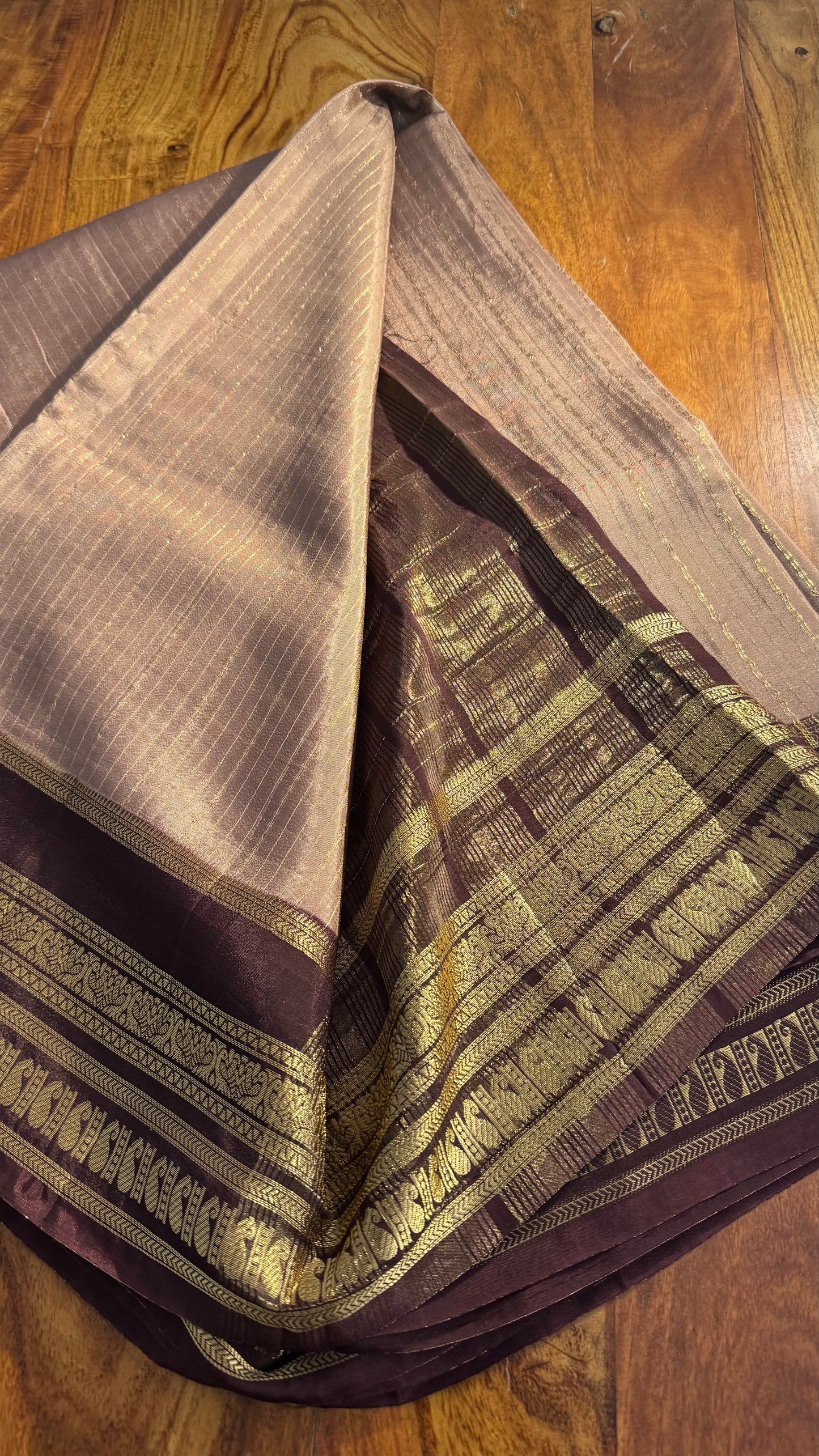 Zari stripes with traditional border