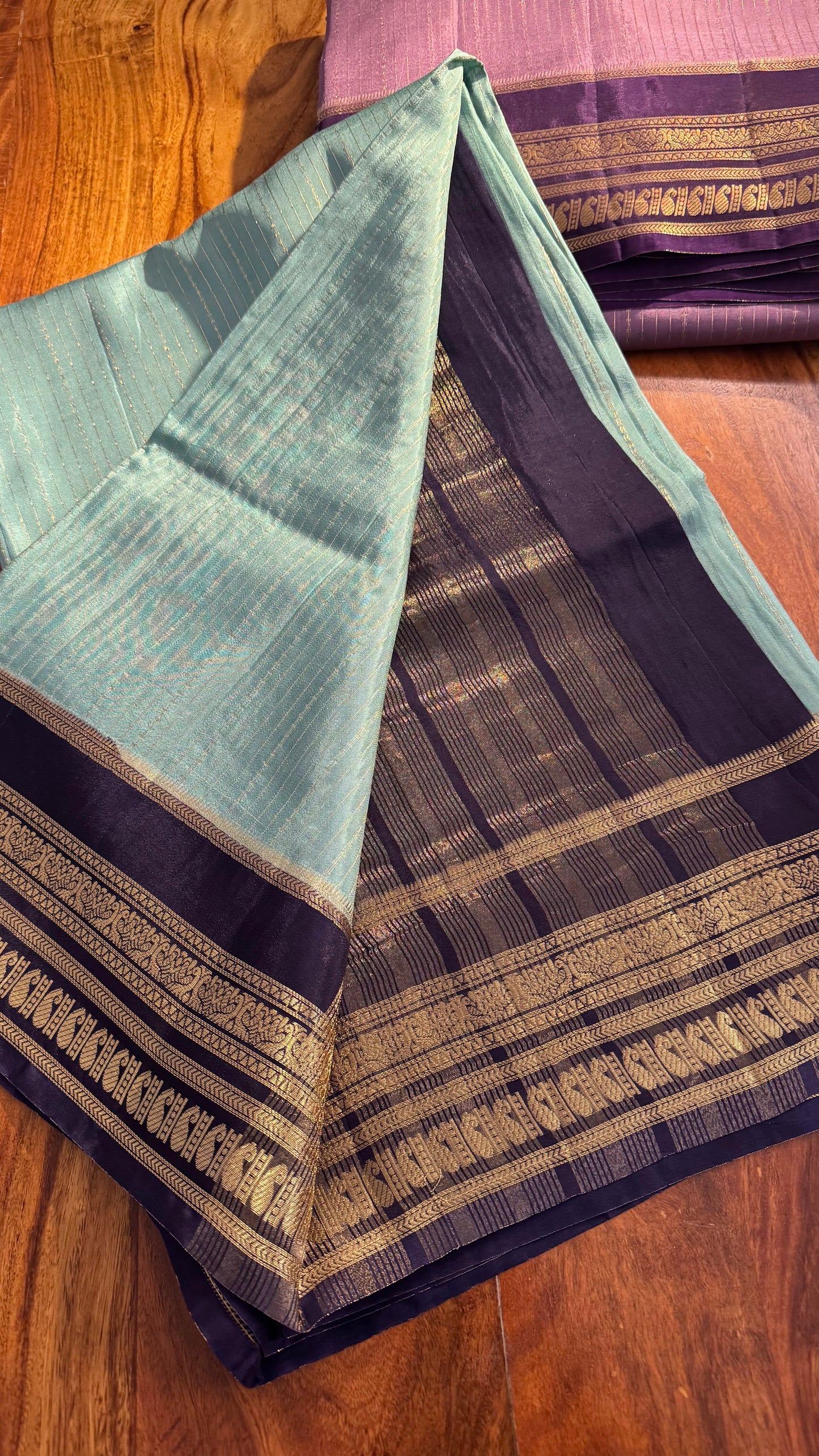 Zari stripes with traditional border