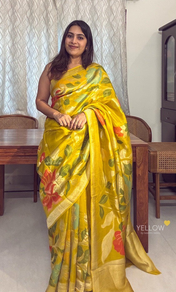 Moonga tussar floral saree