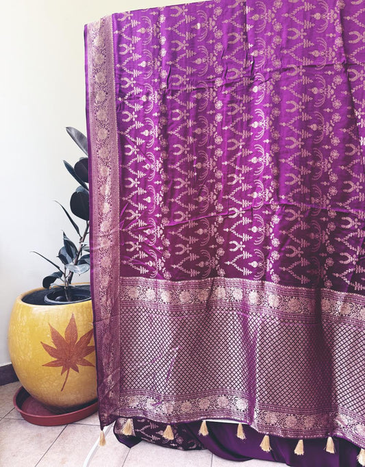 Purple Mashru Banaras