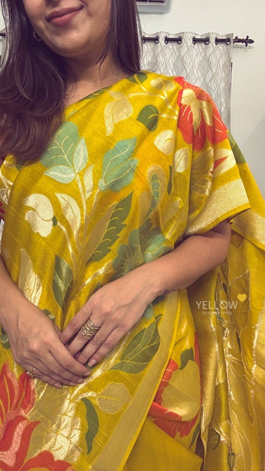 Moonga tussar floral saree