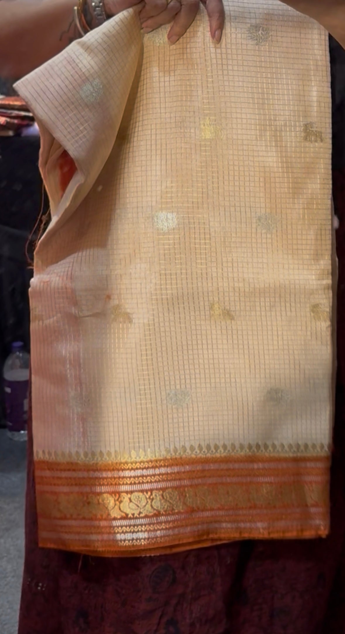 Vintage checks saree