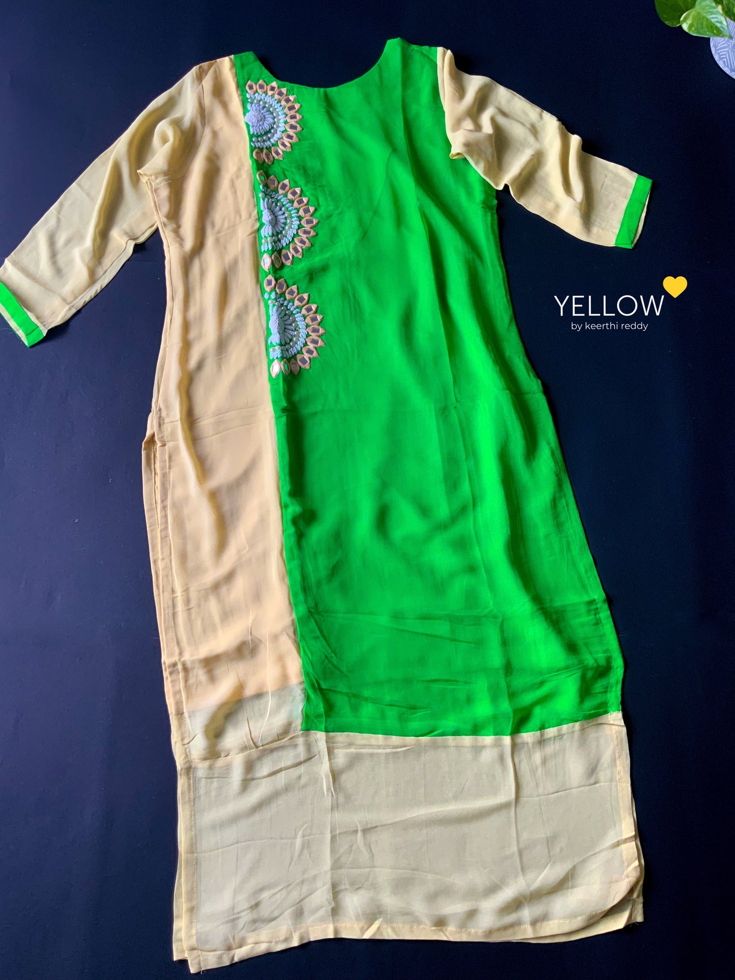 Georgette mirror work kurti