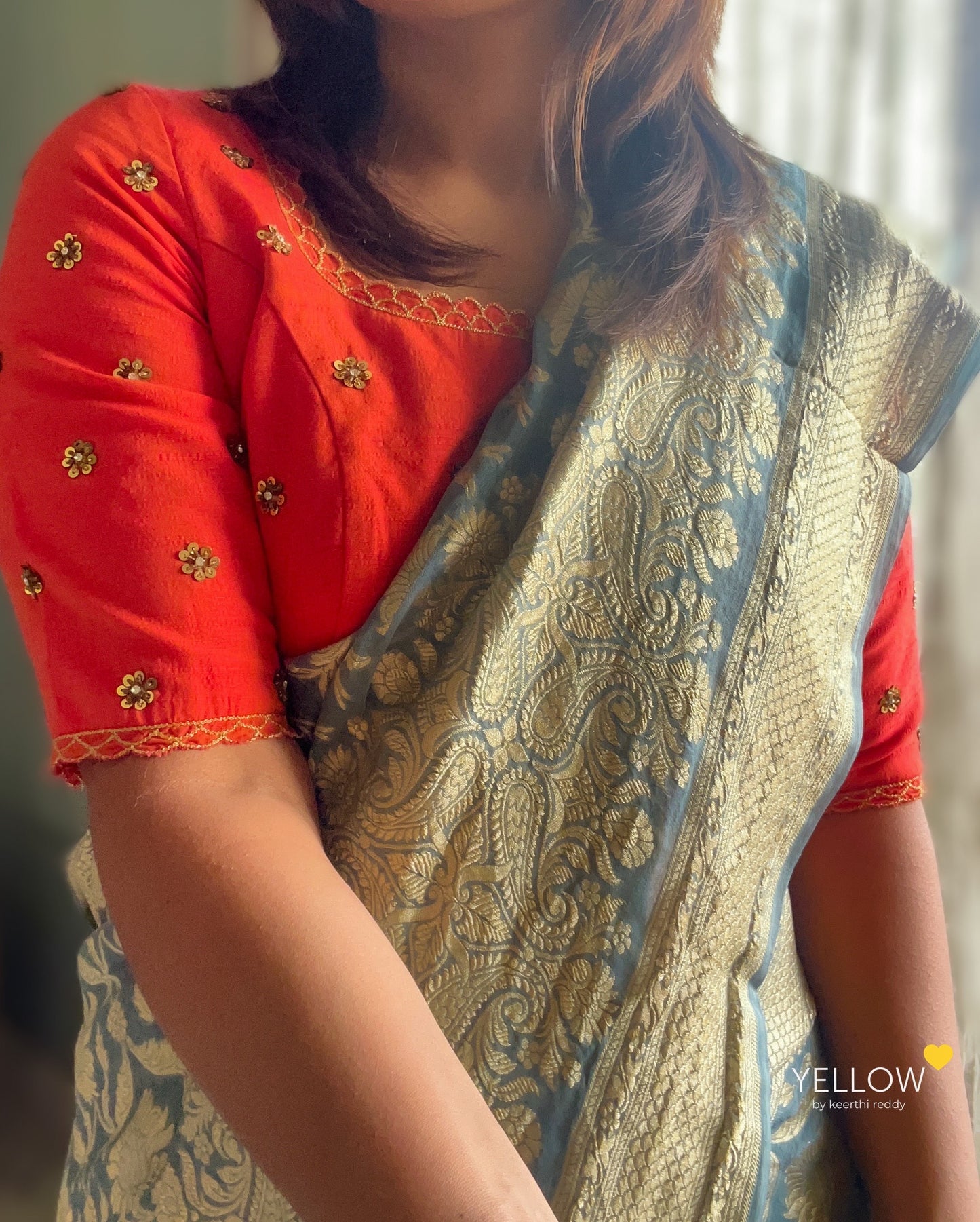 HANDWORKED RAWSILK BLOUSE