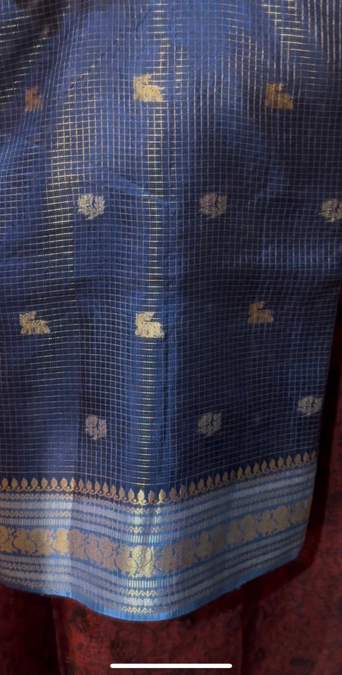 Vintage checks saree