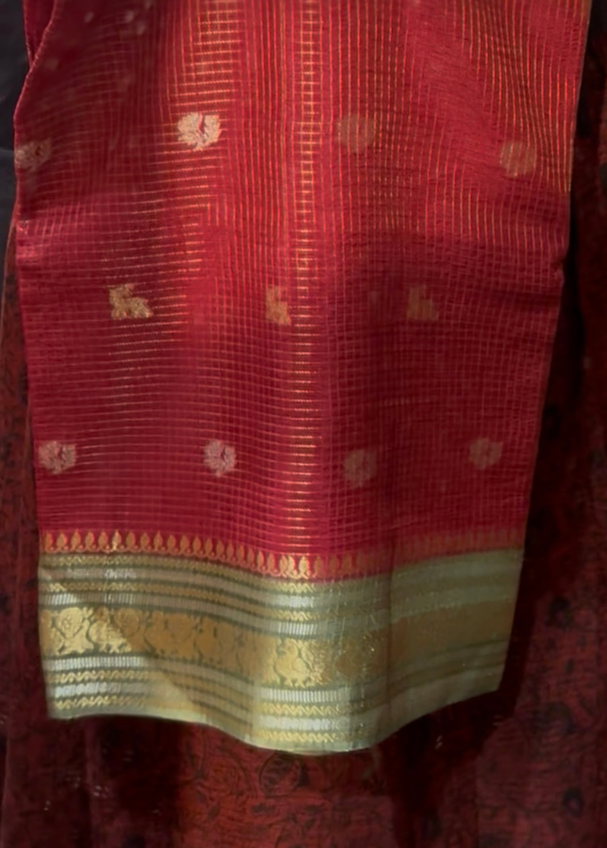 Vintage checks saree