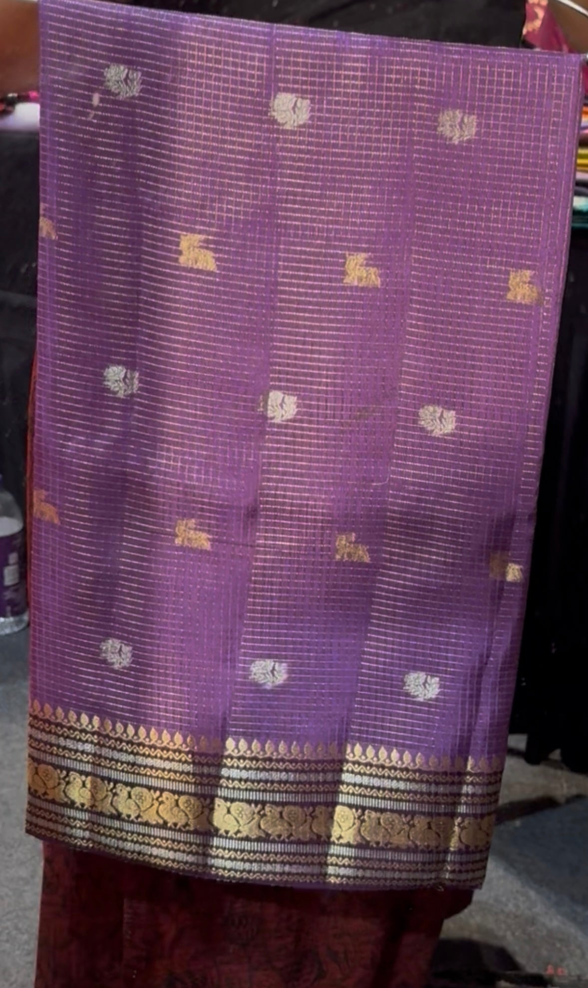 Vintage checks saree