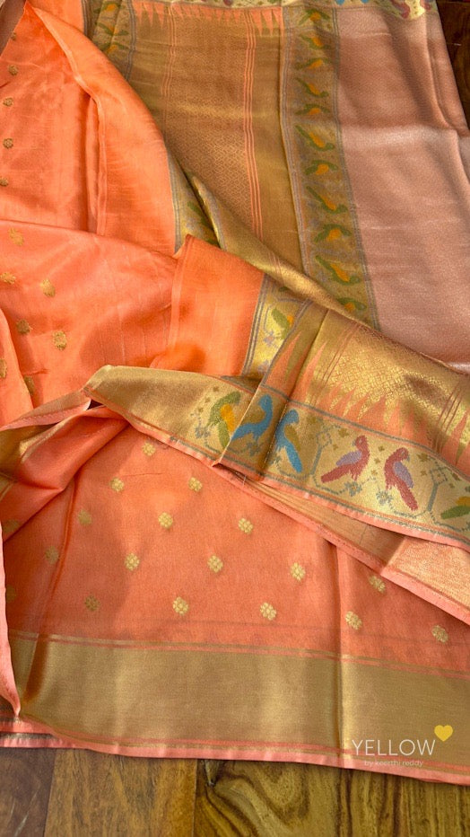 Banarasi weave with paithani borders
