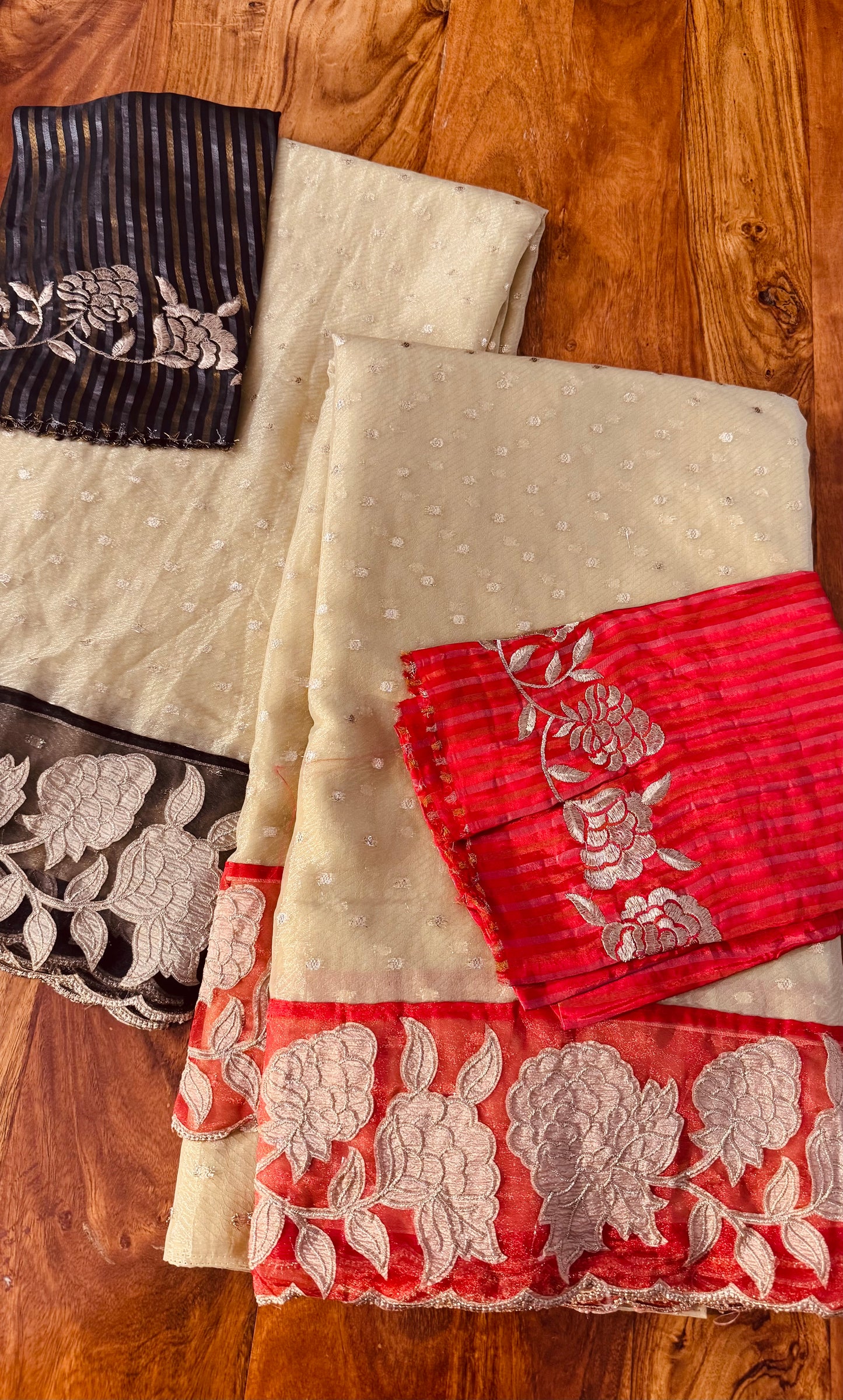 GOLD TISSUE CRAPE SAREE