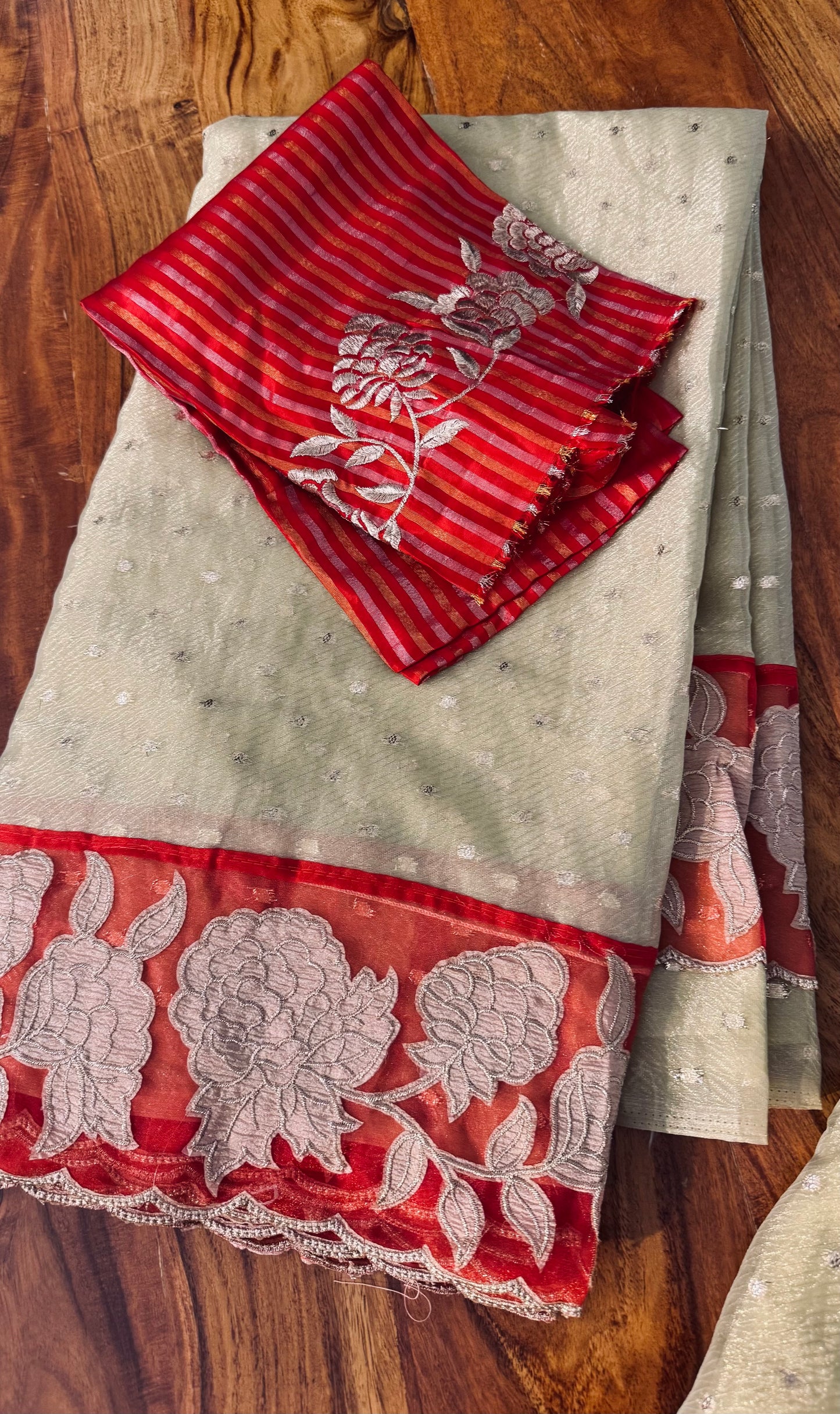 GOLD TISSUE CRAPE SAREE