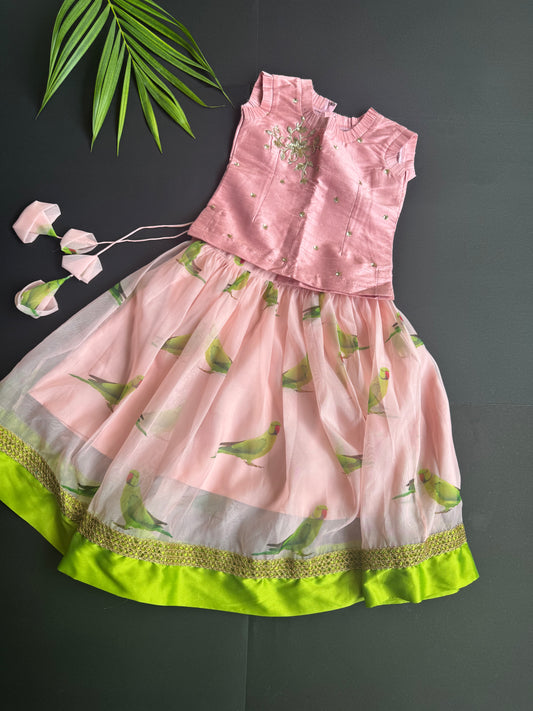 KIDS ORGANZA SKIRT + RAWSILK BLOUSE