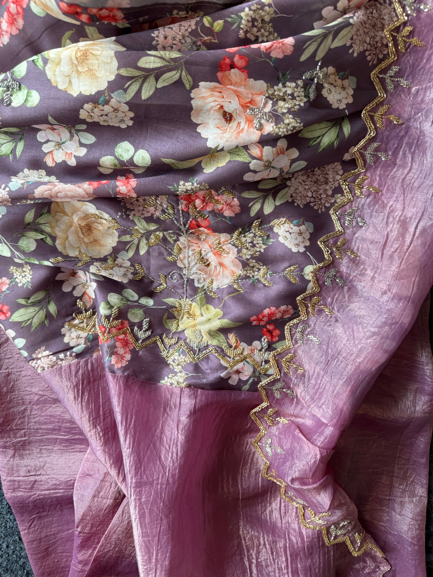 LAVENDER ORGANZA SAREE
