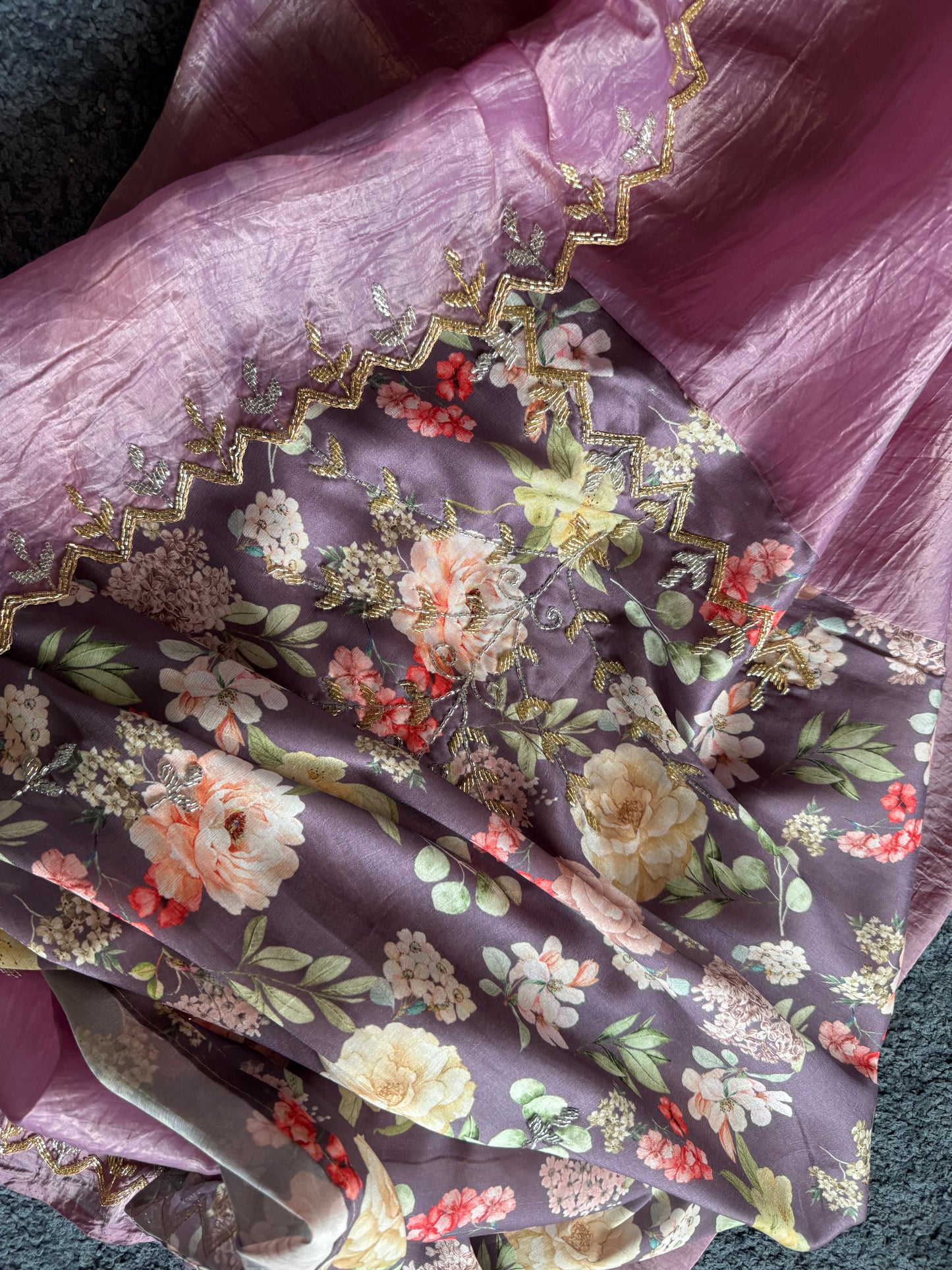 LAVENDER ORGANZA SAREE