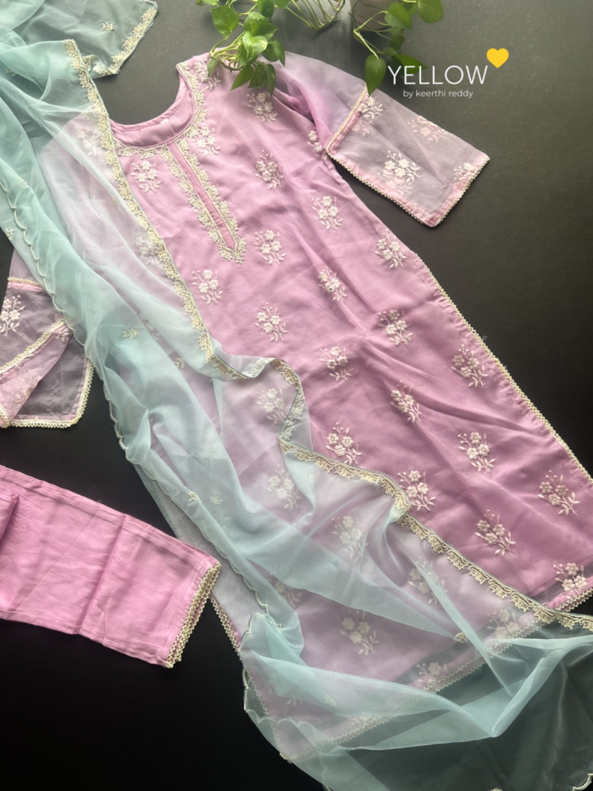 Heavy Pearl Work Soft Organza Kurti